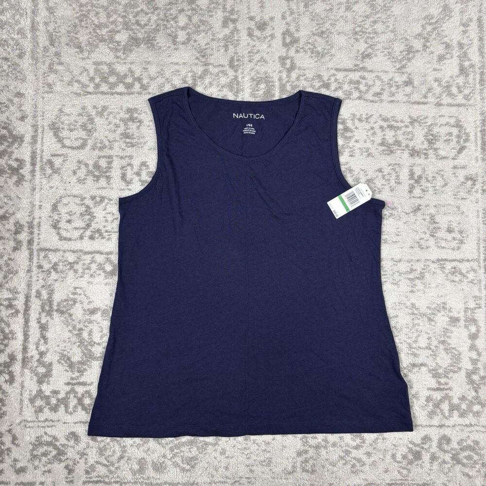 NEW Nautica Women Tank Top Plain Casual Soft Lightweight Tank Size Large